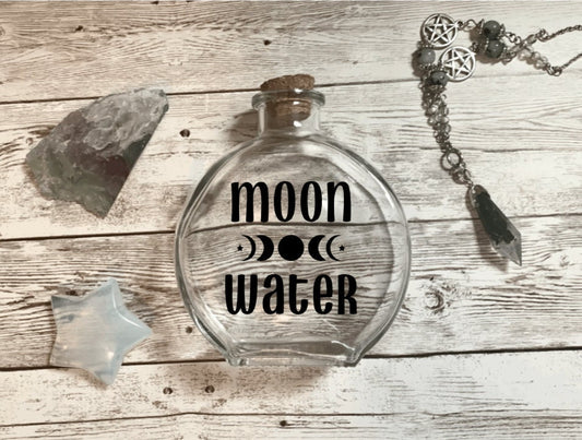 Moon Water bottle/moon water jar for altar and spells /jars for spellwork / lunar witch jar/ wiccan and pagan items