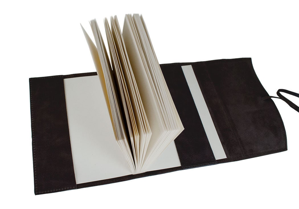 Capri Handmade Italian Leather Wrap Refillable Journal A4 Obsidian (31cm x 23cm x 2cm) Can be Personalised!