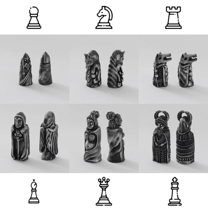 Odin Chess Pieces - Bronze Viking Jewelry Chess - Pagan Heathen Deity Norse Mythology - Handmade