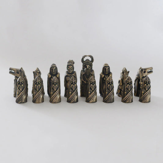 Odin Chess Pieces - Bronze Viking Jewelry Chess - Pagan Heathen Deity Norse Mythology - Handmade