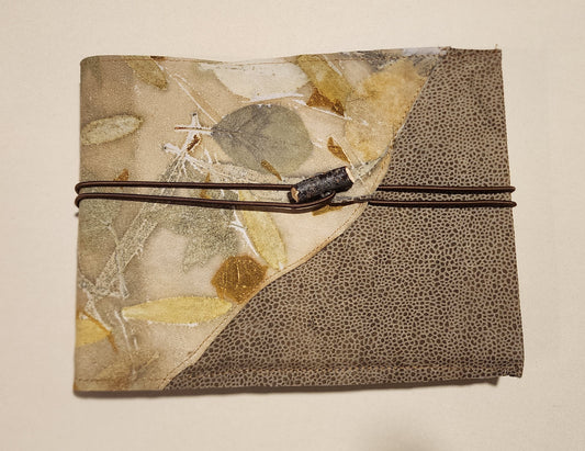 Leather bound sketch book. Eco printed leather. Botanical printed leather journal. Refillable journal